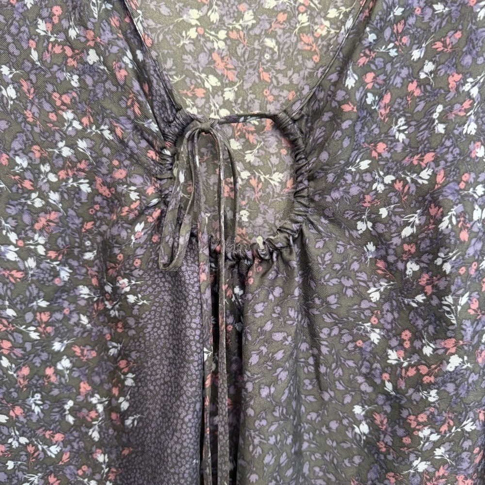 J. Jill Silk Blue Marin Floral Sleeveless Blouse Size XS - Picture 4 of 9